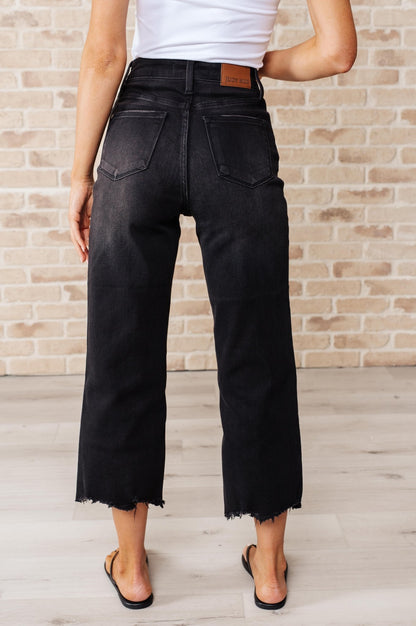 Ryan High Rise Button Fly Wide Leg Crop Jeans - Driftwood Boutique