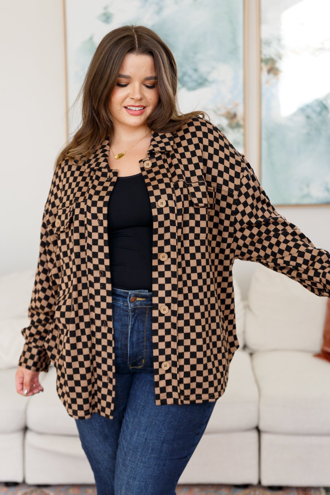 Safe Secrets Checkered Shacket - Driftwood Boutique