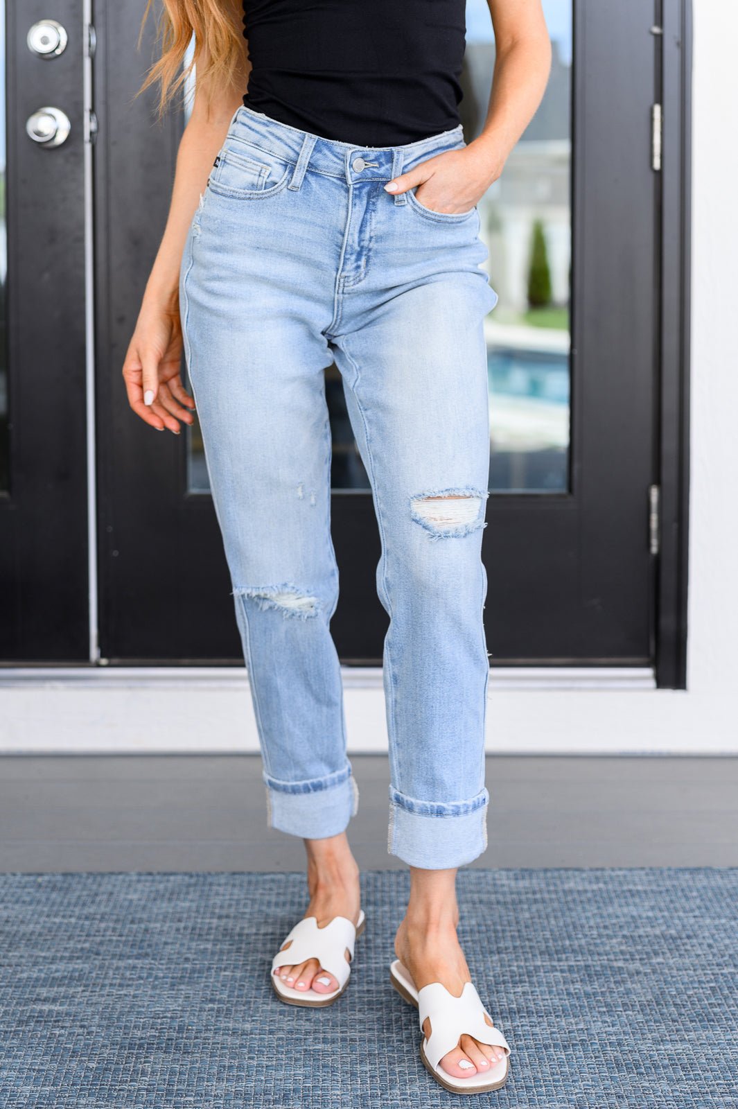 Sam Mid Rise Star Pocket Boyfriend Jeans - Driftwood Boutique