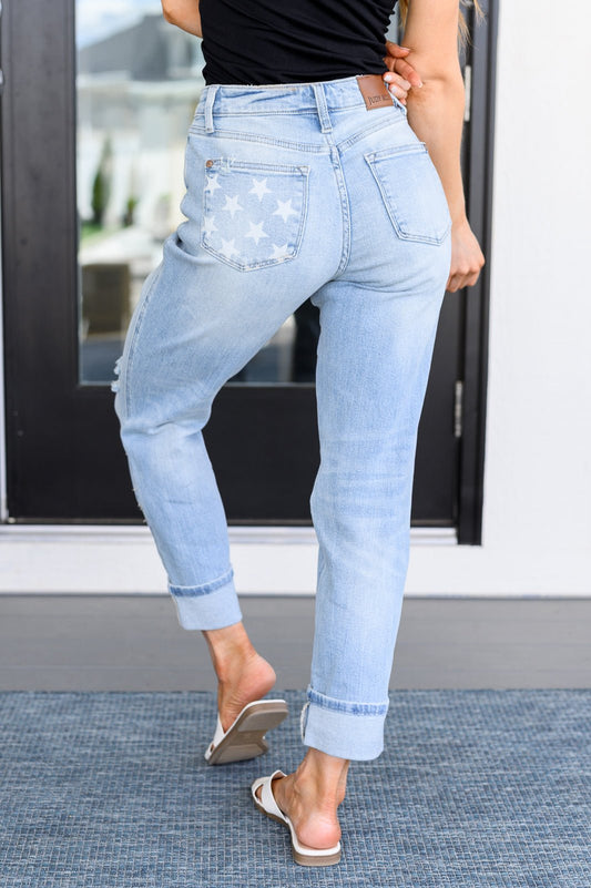 Sam Mid Rise Star Pocket Boyfriend Jeans - Driftwood Boutique
