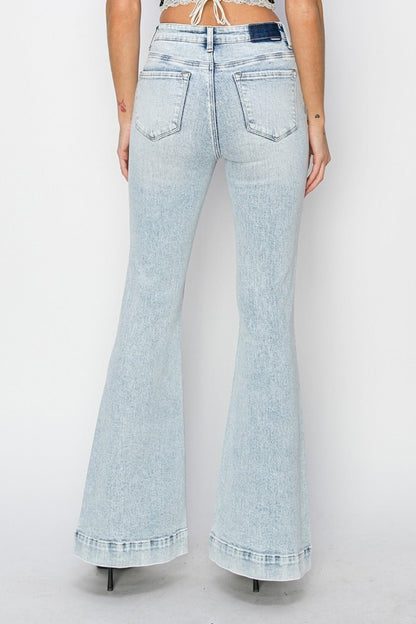 Sanja High Rise Front Patch Pocket Flare Jeans - Driftwood Boutique