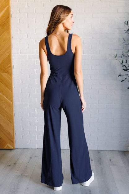 Shavasana Everyday Wide Leg Jumpsuit in Navy - Driftwood Boutique