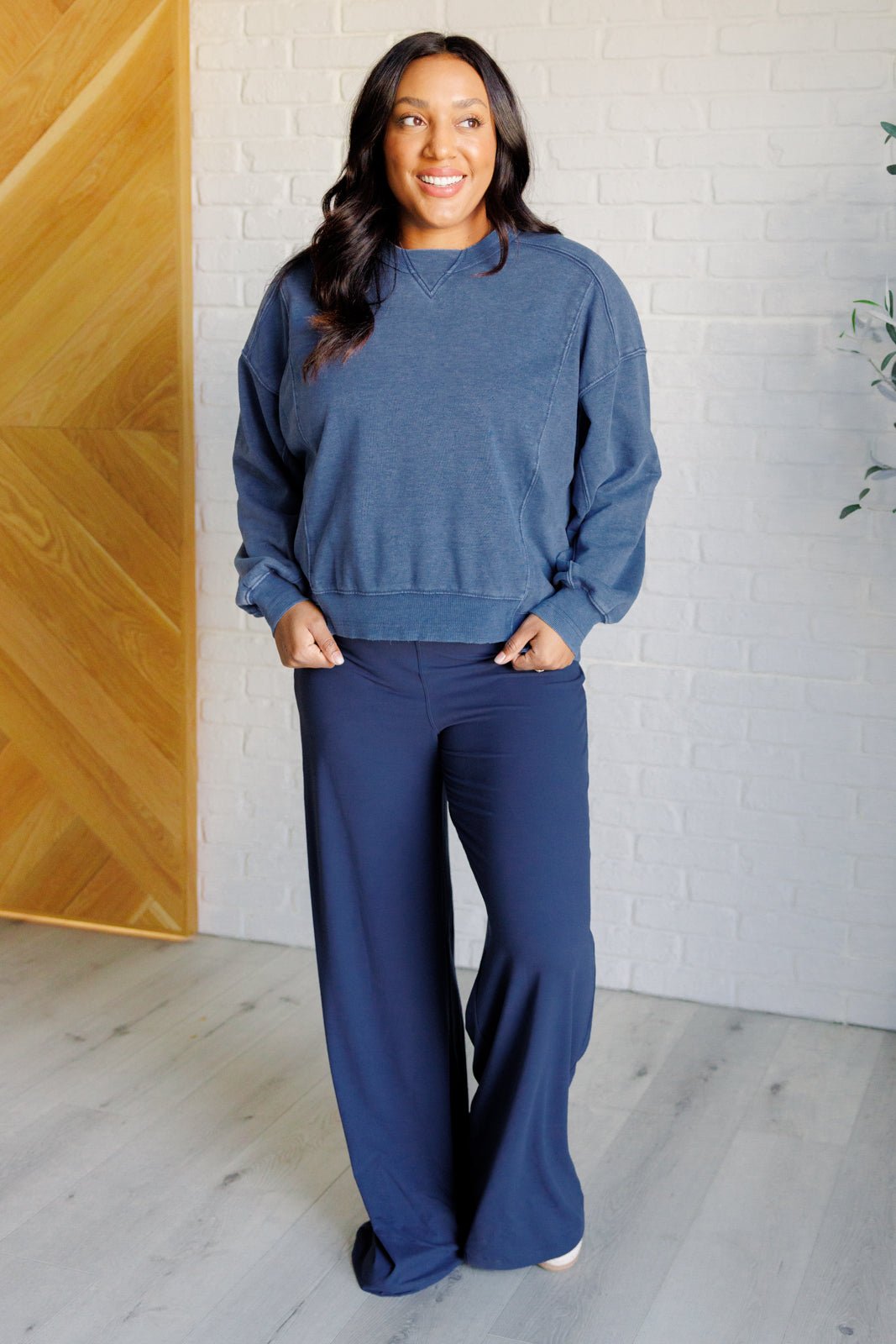 Shavasana Everyday Wide Leg Jumpsuit in Navy - Driftwood Boutique