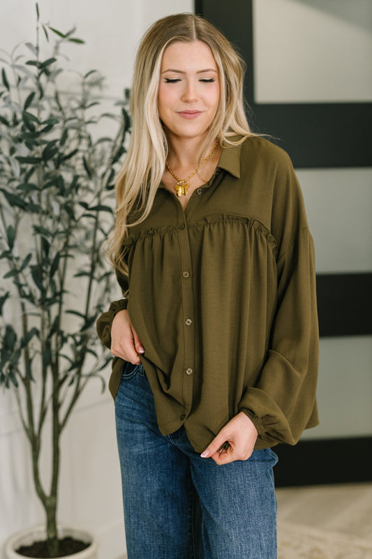 She's Got A Way Button Down Blouse - Driftwood Boutique