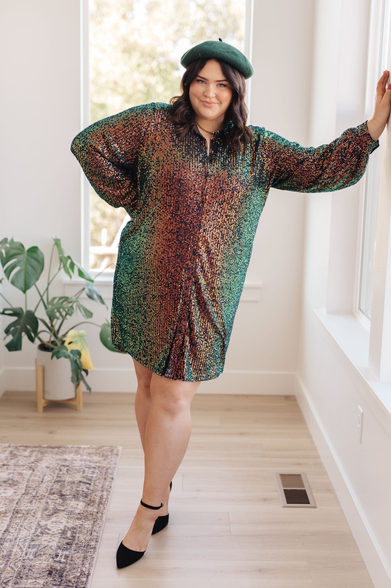 Shimmering Splendor Sequin Shirt Dress - Driftwood Boutique