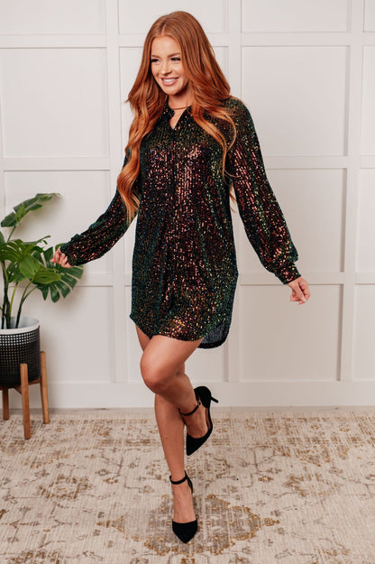 Shimmering Splendor Sequin Shirt Dress - Driftwood Boutique