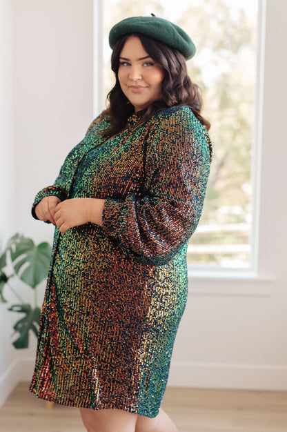 Shimmering Splendor Sequin Shirt Dress - Driftwood Boutique