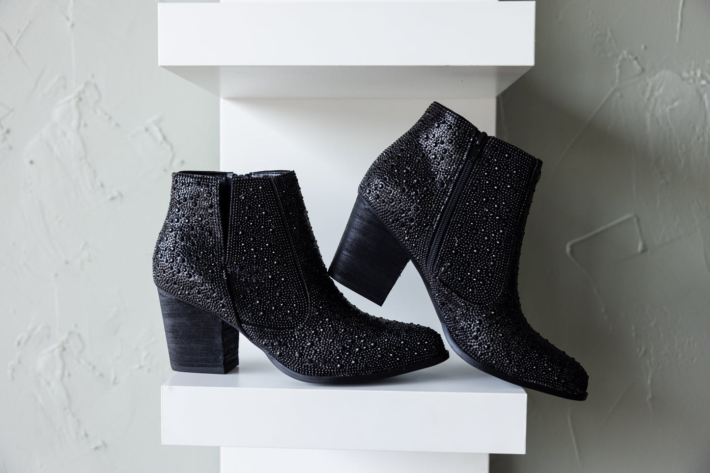 Shine Star Rhinestone Bootie in Black - Driftwood Boutique