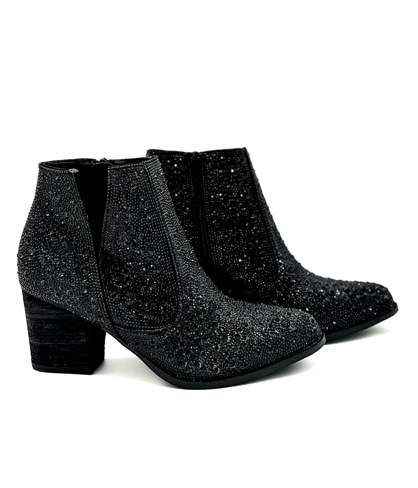 Shine Star Rhinestone Bootie in Black - Driftwood Boutique