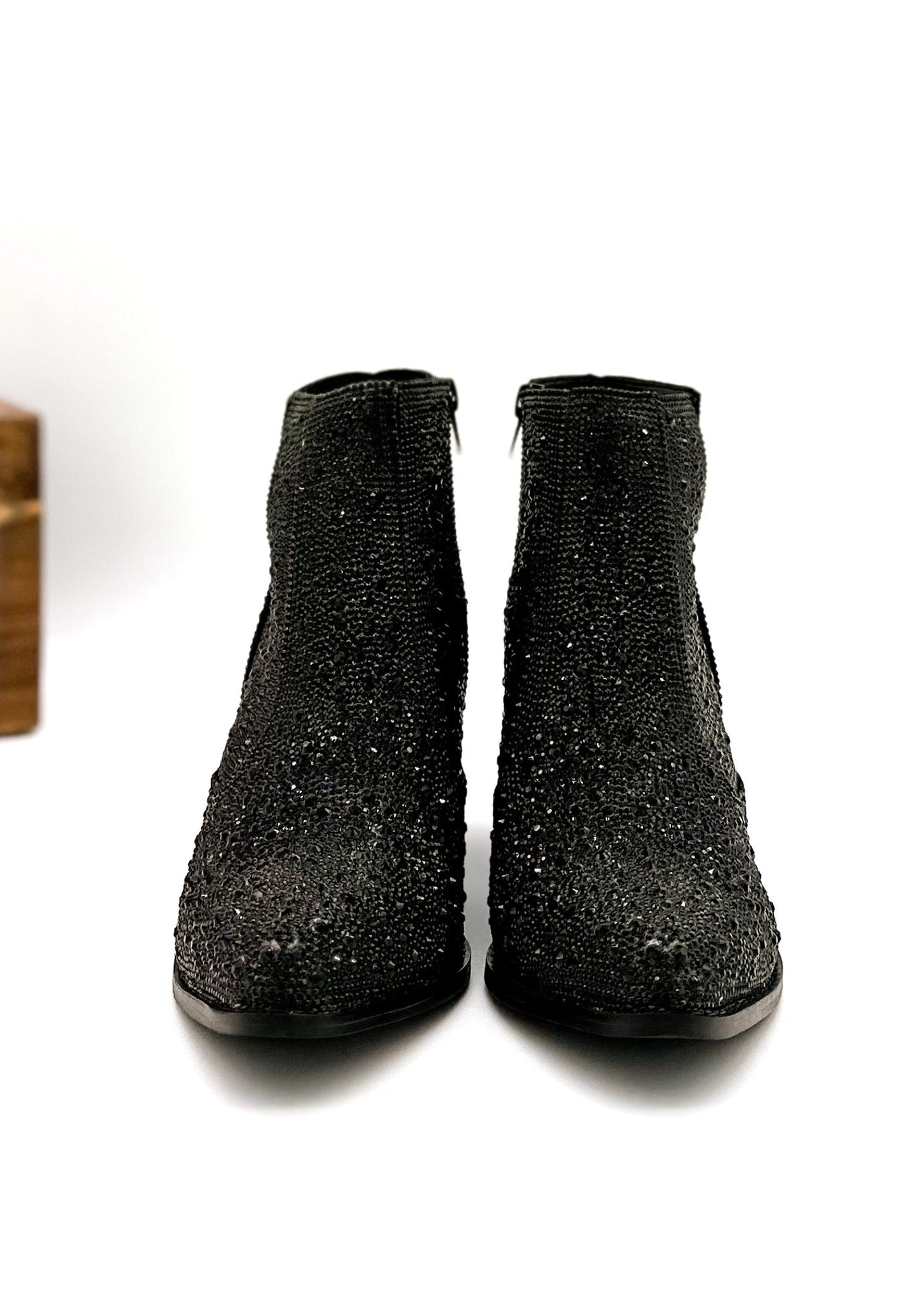 Shine Star Rhinestone Bootie in Black - Driftwood Boutique