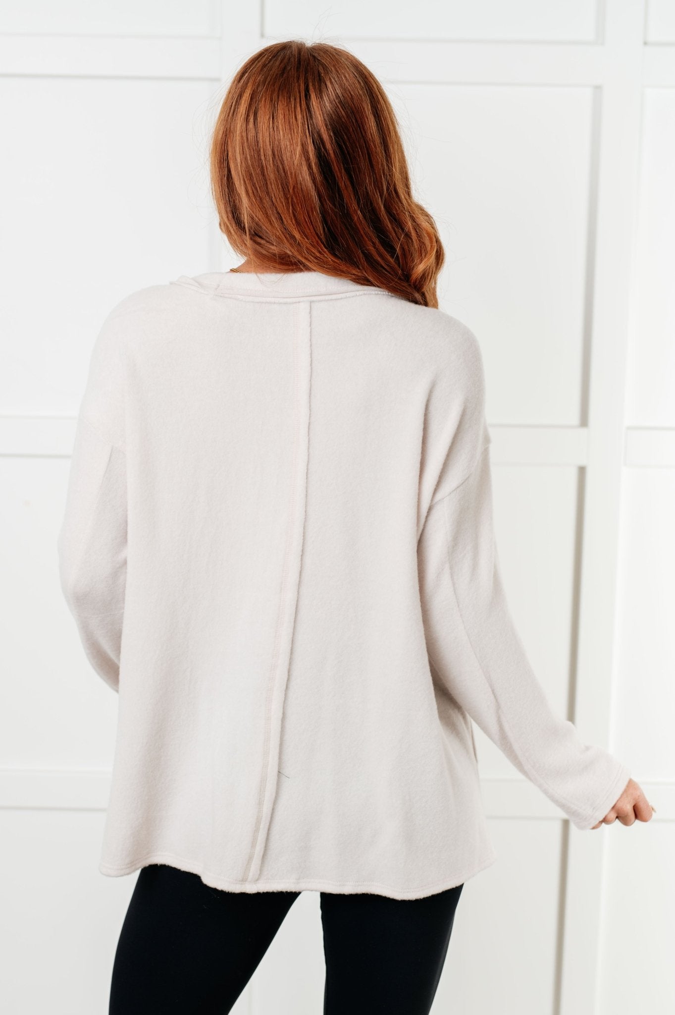 Simple Silhouette Brushed Hacci Sweater in Sand Beige - Driftwood Boutique