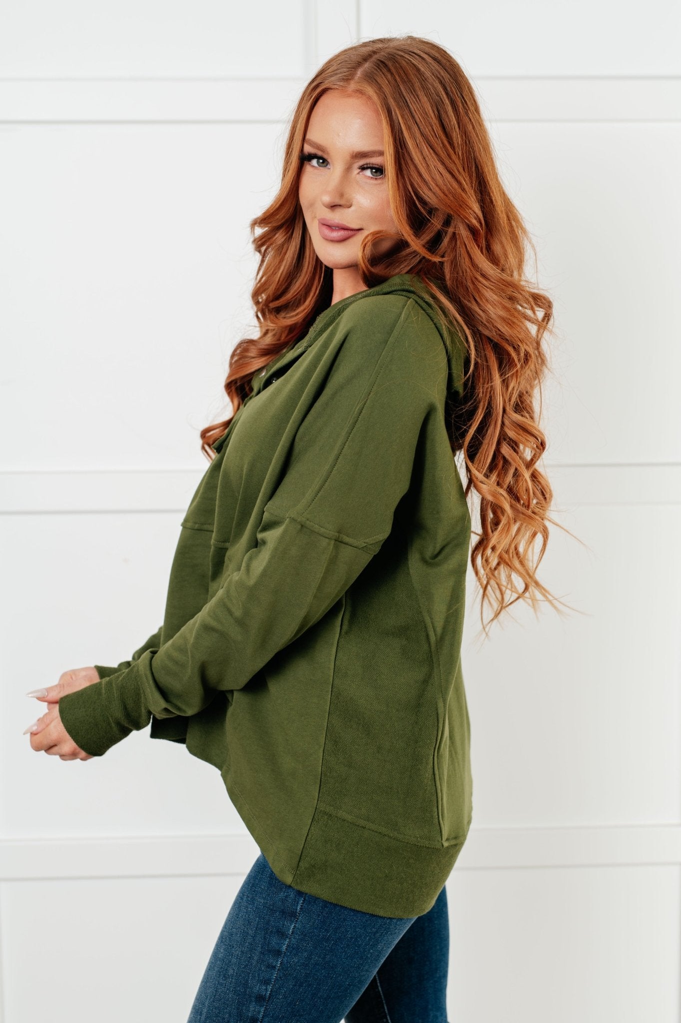 Simple Snug Snap Hooded Pullover - Driftwood Boutique
