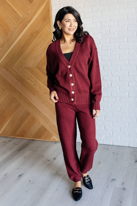Simple Solution Knit Set in Wine - Driftwood Boutique