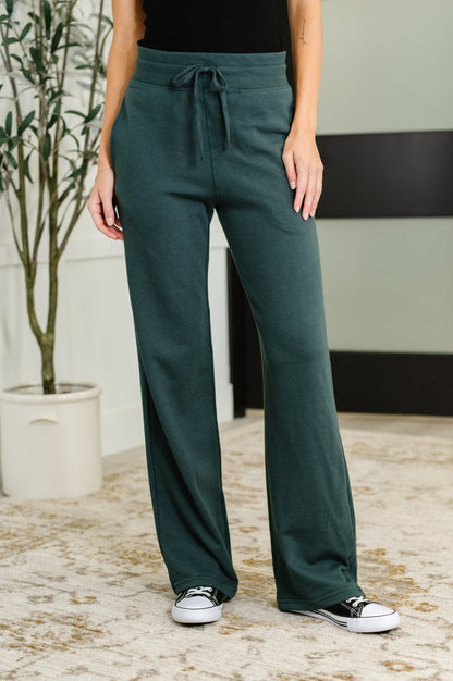 Slow Mornings High Waisted Sweats in Jungle Green - Driftwood Boutique