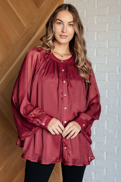 Smiles and Pouts Bat Sleeve Button Down - Driftwood Boutique