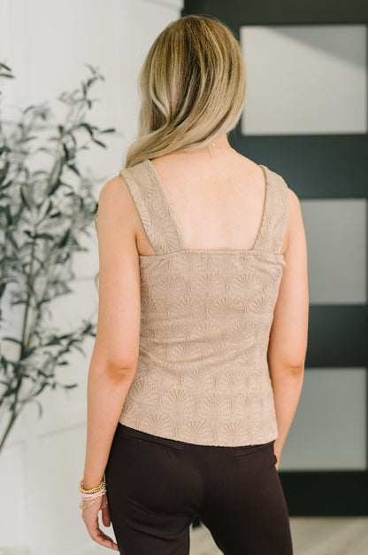 Smokey Fleur Floral Jaquard Tank - Driftwood Boutique