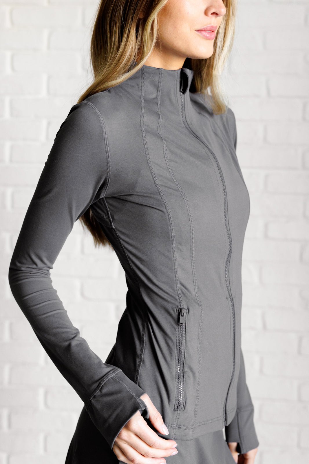 Staying Swift Activewear Jacket in Titanium - Driftwood Boutique