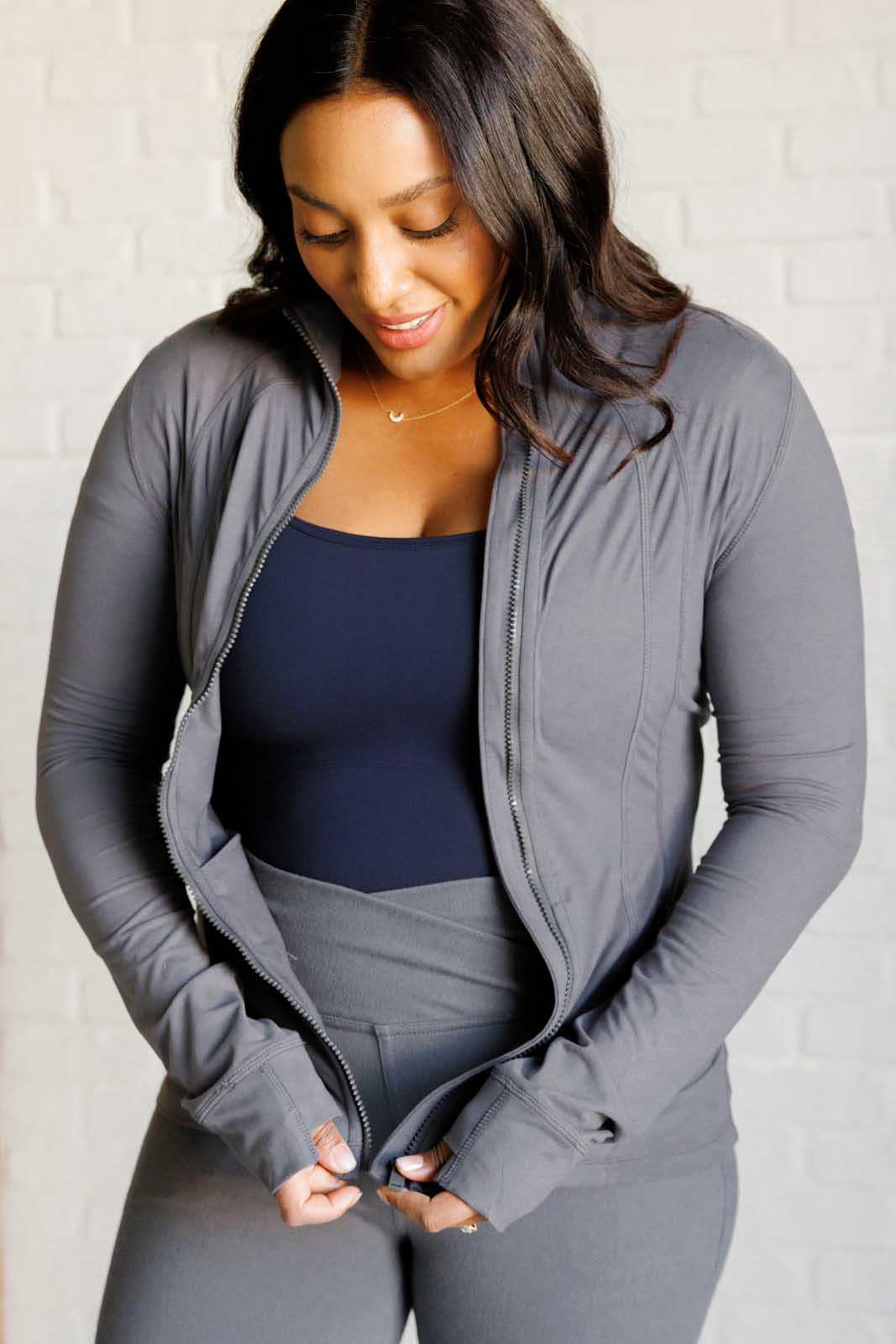Staying Swift Activewear Jacket in Titanium - Driftwood Boutique