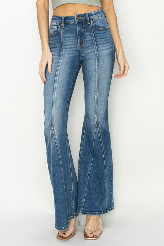 Stevie High Rise Front Seam Detailed Flare Jeans - Driftwood Boutique