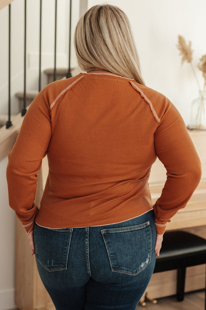 Stitch In Time Waffle Knit Top - Driftwood Boutique