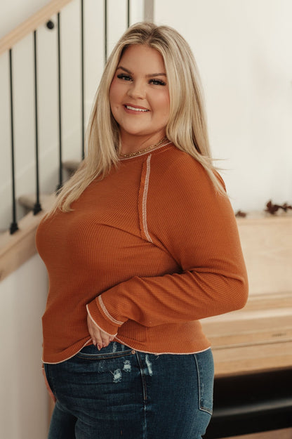 Stitch In Time Waffle Knit Top - Driftwood Boutique