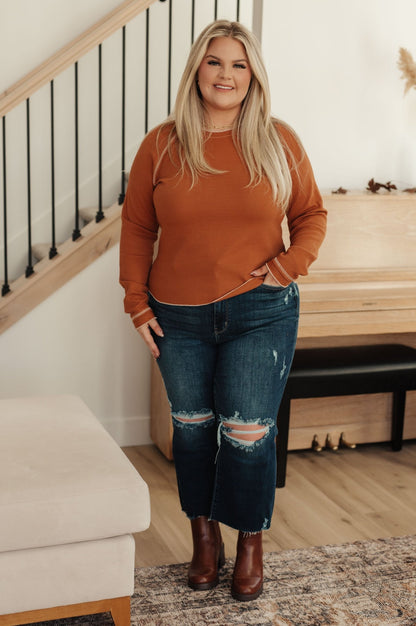 Stitch In Time Waffle Knit Top - Driftwood Boutique