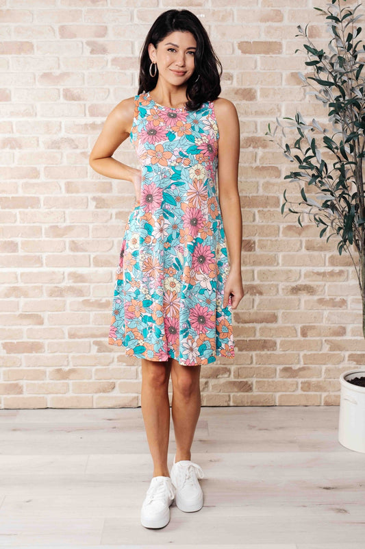 Summer Garden Sleeveless Swing Dress - Driftwood Boutique