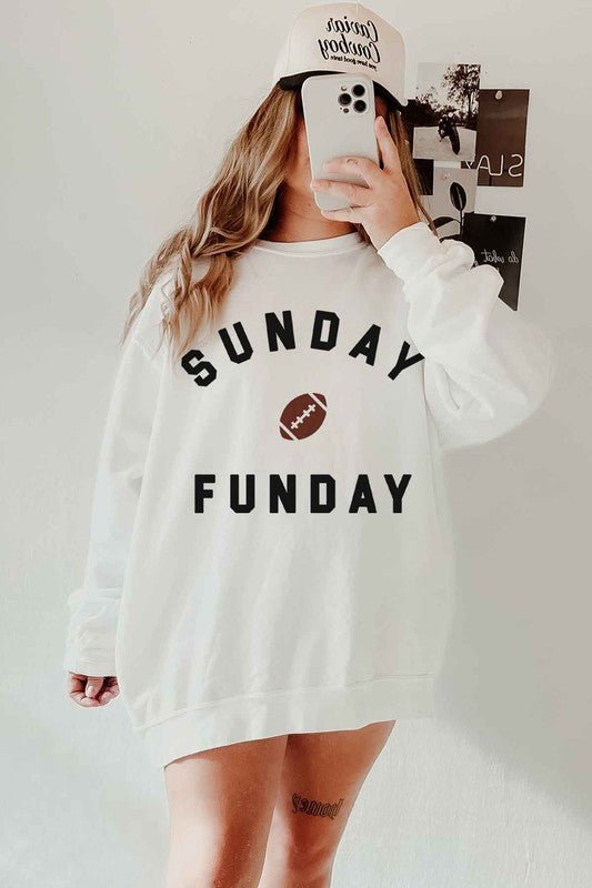 Sunday Fun Day Football Oversized Sweatshirt - Driftwood Boutique