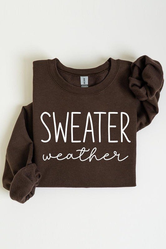 Sweater Weather Graphic Fleece Sweatshirts - Driftwood Boutique
