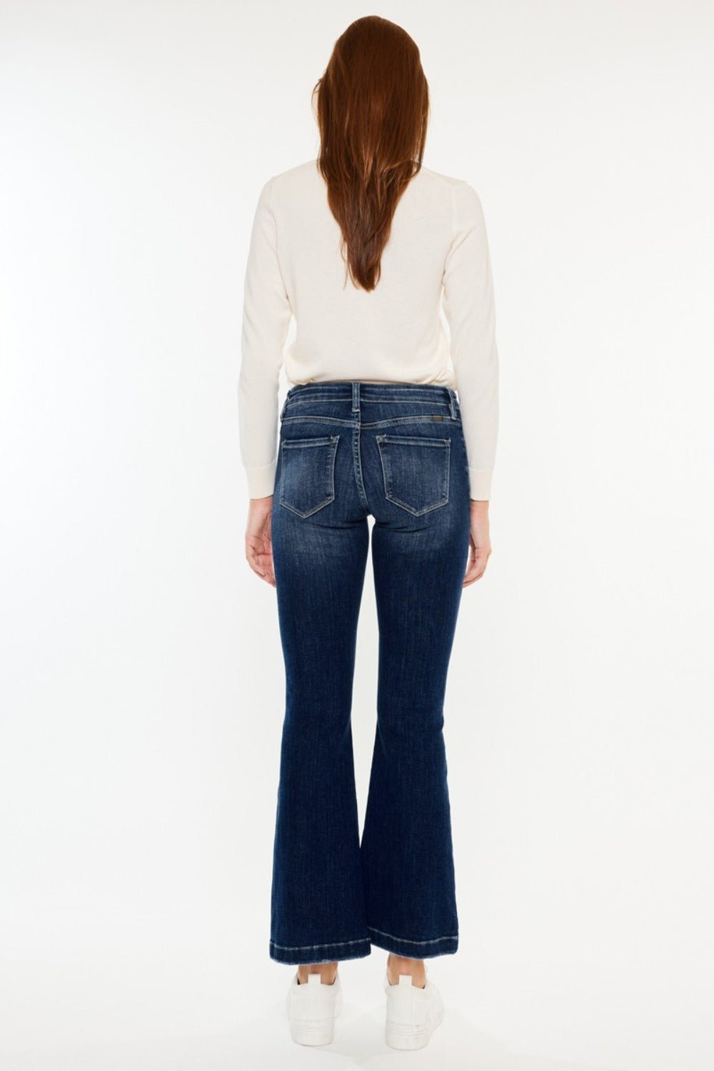 Sydney Mid Rise Button Fly Flare Jeans - Petite - Driftwood Boutique