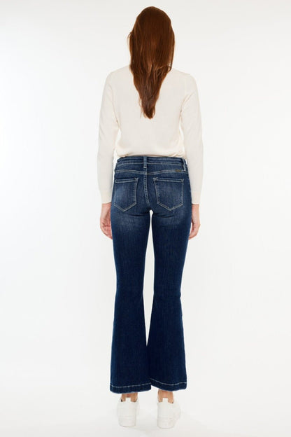 Sydney Mid Rise Button Fly Flare Jeans - Petite - Driftwood Boutique