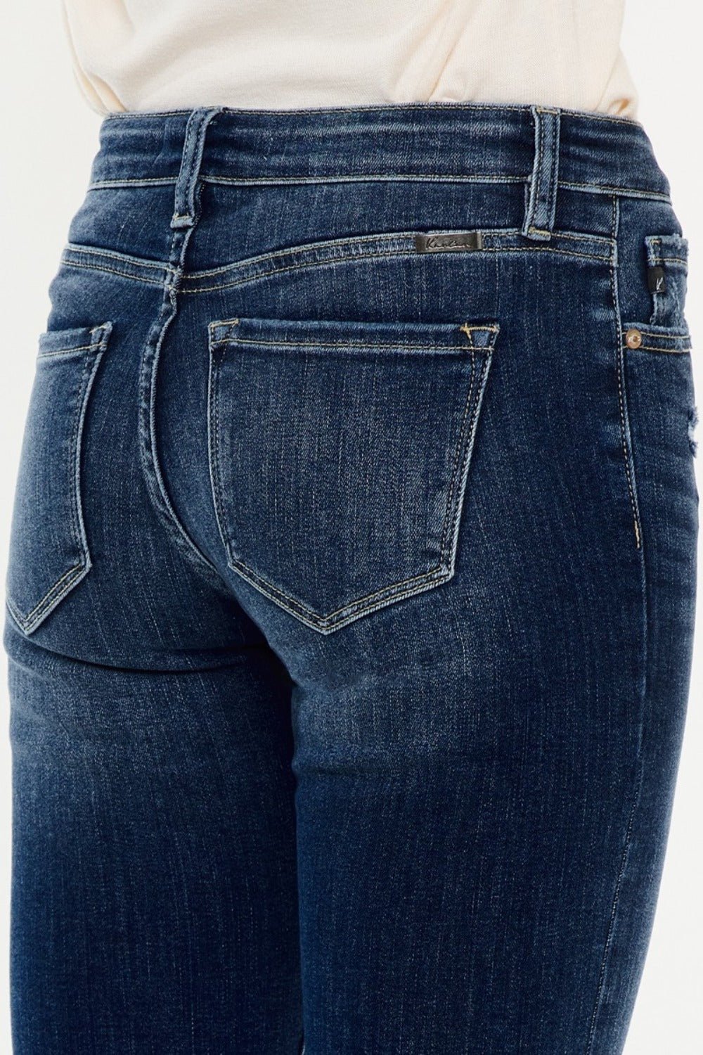 Sydney Mid Rise Button Fly Flare Jeans - Petite - Driftwood Boutique