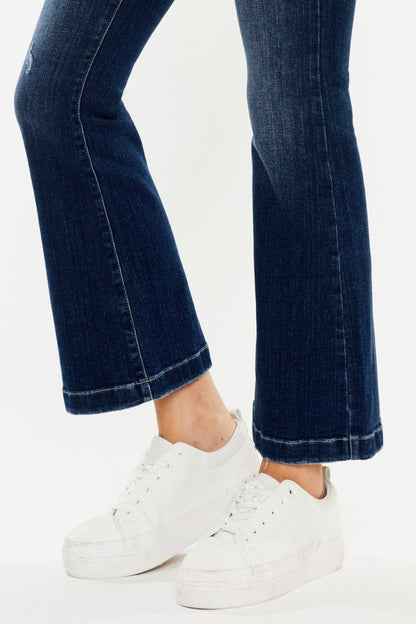 Sydney Mid Rise Button Fly Flare Jeans - Petite - Driftwood Boutique