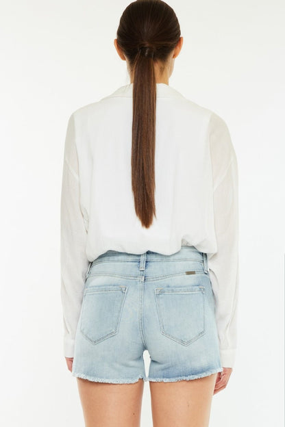 Sylvie High Rise Side Slit Denim Shorts - Driftwood Boutique