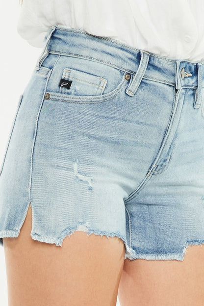 Sylvie High Rise Side Slit Denim Shorts - Driftwood Boutique