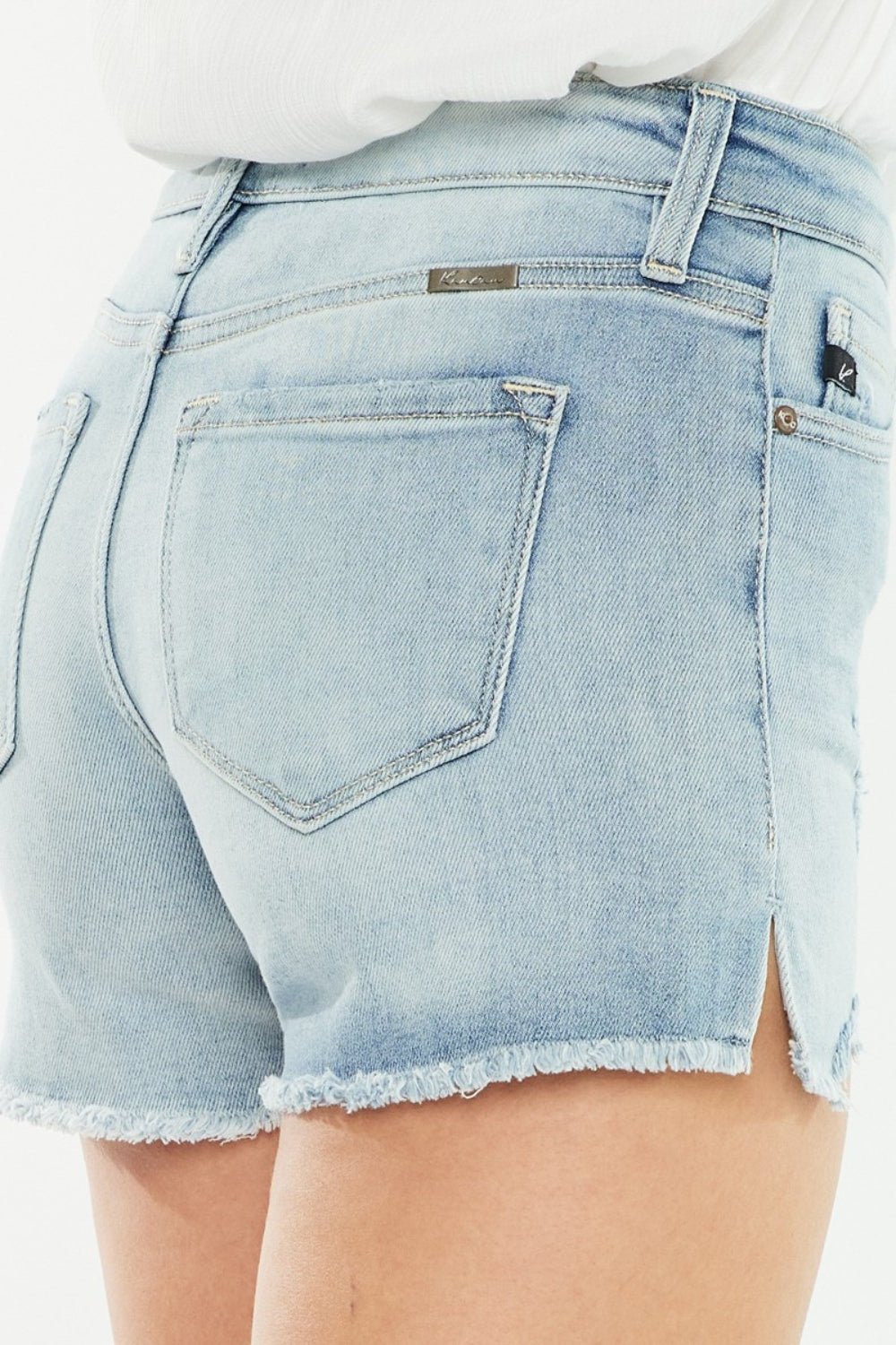 Sylvie High Rise Side Slit Denim Shorts - Driftwood Boutique