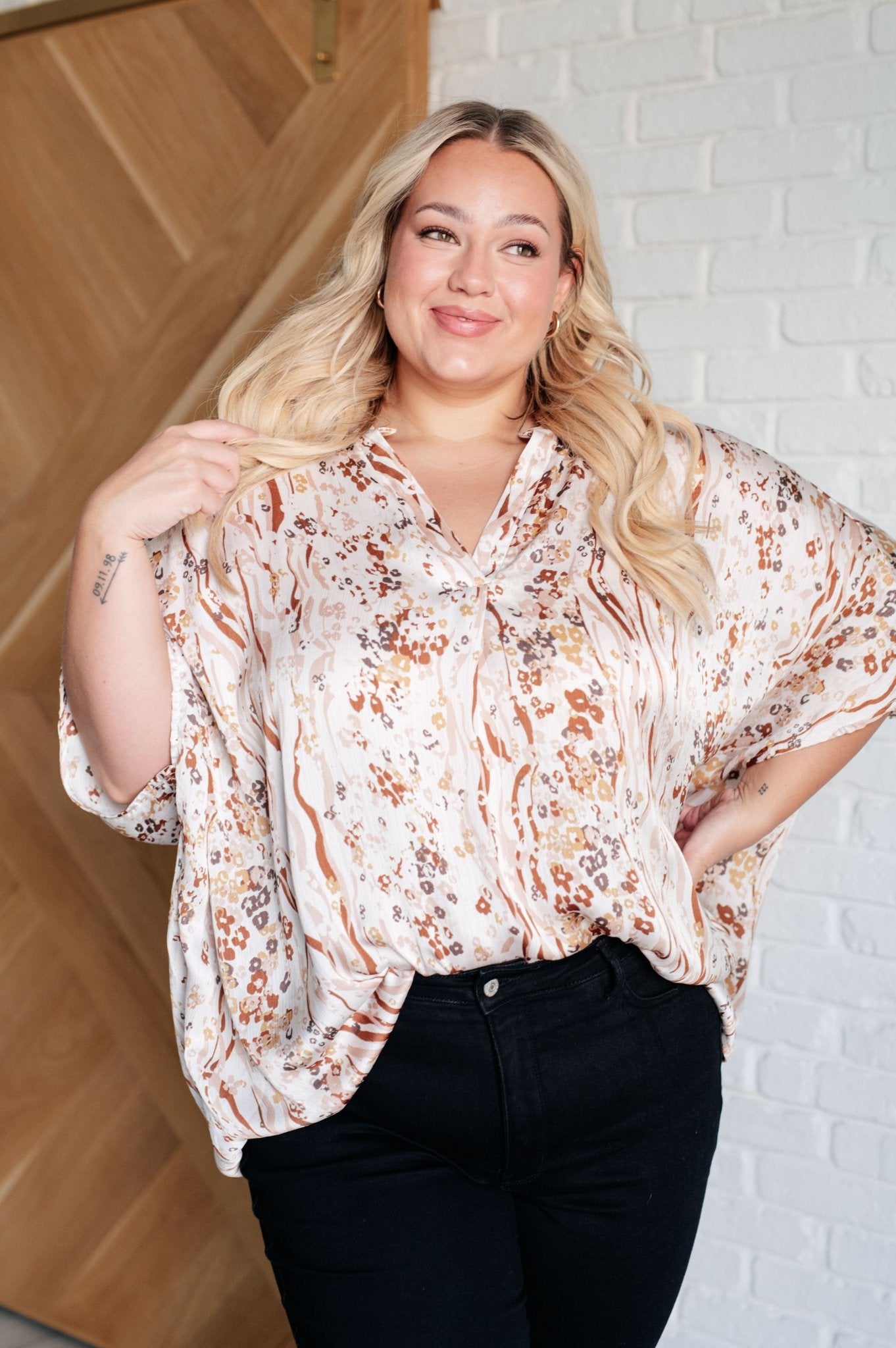 Take a Chance Mixed Print Top - Driftwood Boutique