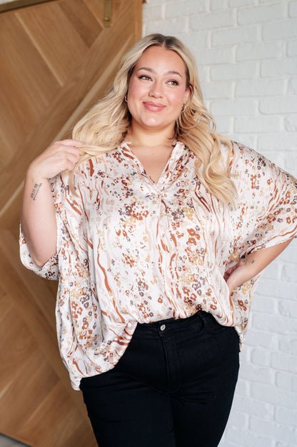 Take a Chance Mixed Print Top - Driftwood Boutique