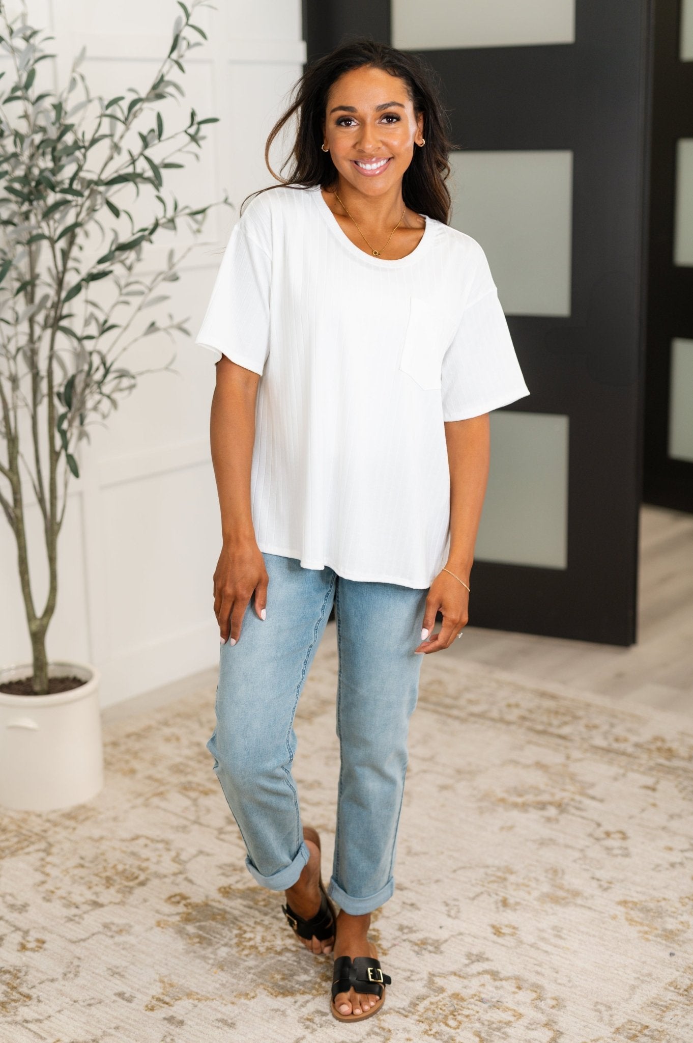 Take It Easy Slouchy Tee in Ivory - Driftwood Boutique
