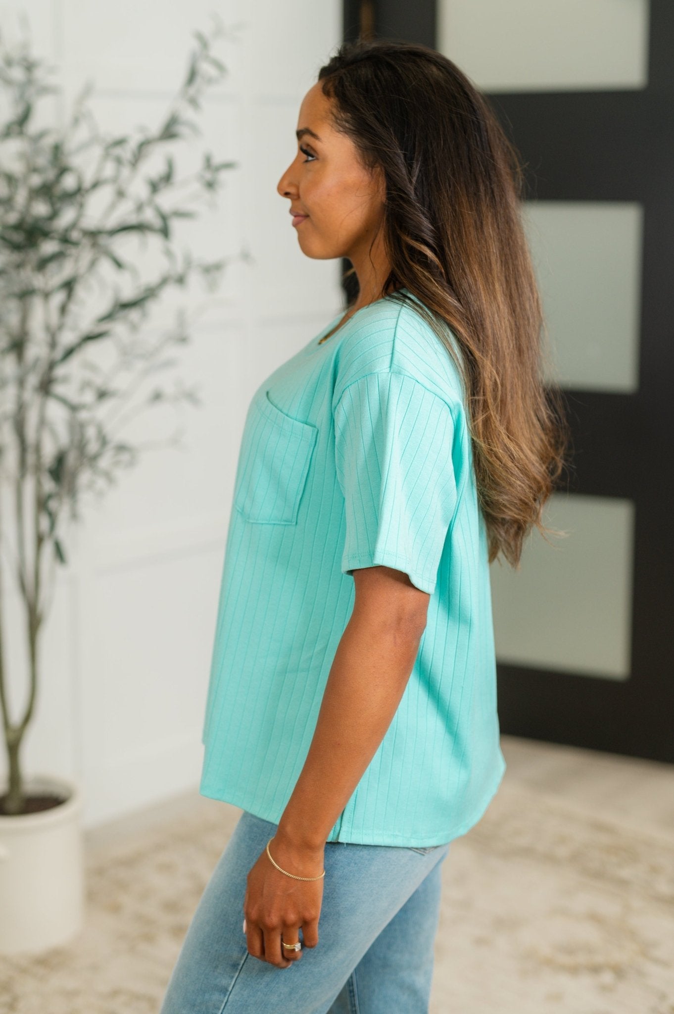 Take It Easy Slouchy Tee in Mint - Driftwood Boutique