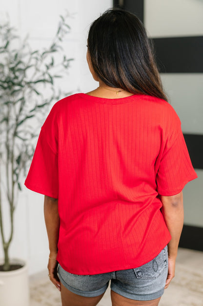 Take It Easy Slouchy Tee in Red - Driftwood Boutique