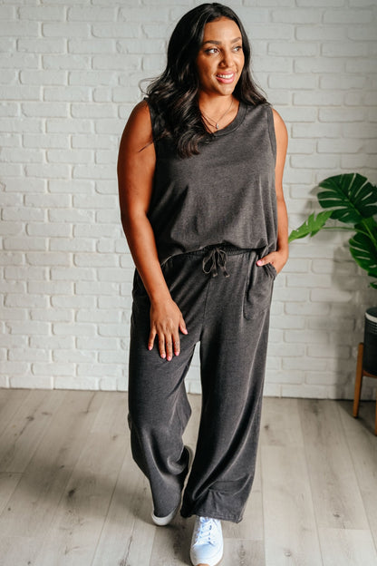 Taking It Easy Tank and Pants Set in Black - Driftwood Boutique