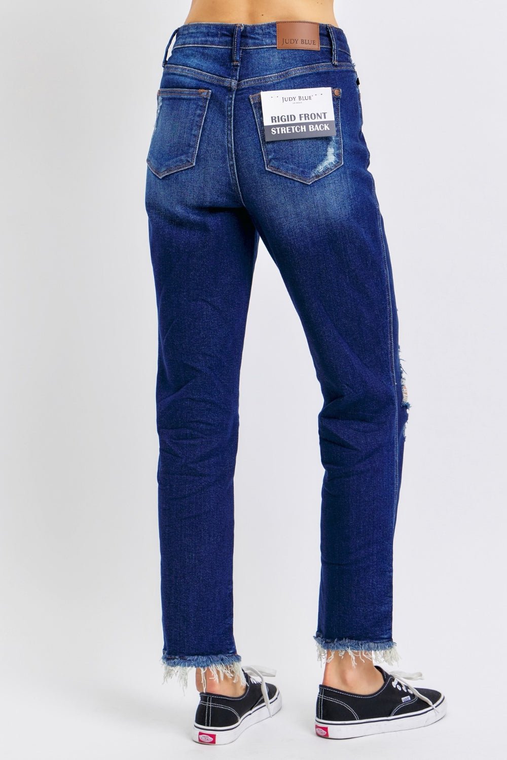 Terri High Rise Rigid Magic Heavy Destroyed Straight Jeans - Driftwood Boutique