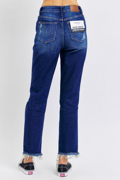 Terri High Rise Rigid Magic Heavy Destroyed Straight Jeans - Driftwood Boutique
