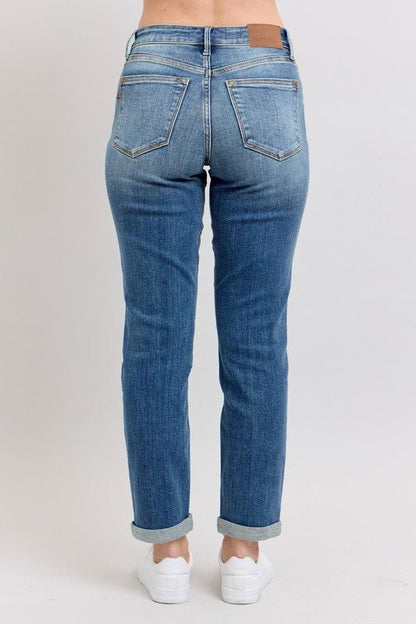 Tessa Mid Rise Cuffed Boyfriend Jeans - Driftwood Boutique