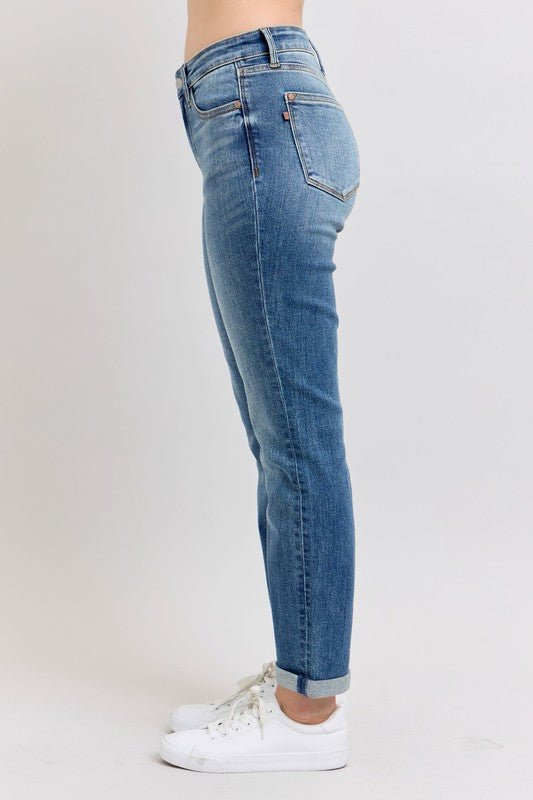Tessa Mid Rise Cuffed Boyfriend Jeans - Driftwood Boutique