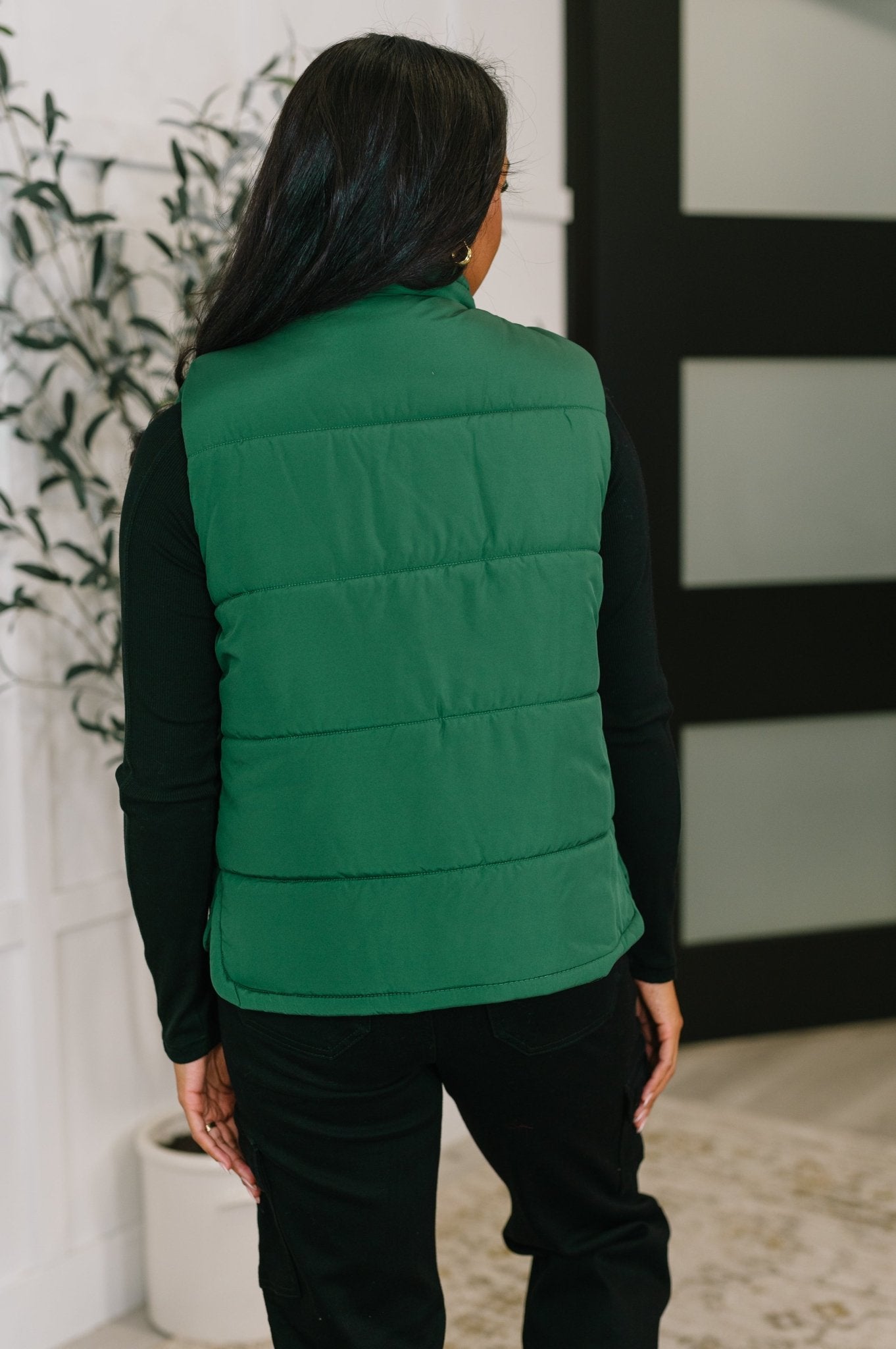 That's What I'm Talkin' About Puffer Vest in Hunter Green - Driftwood Boutique