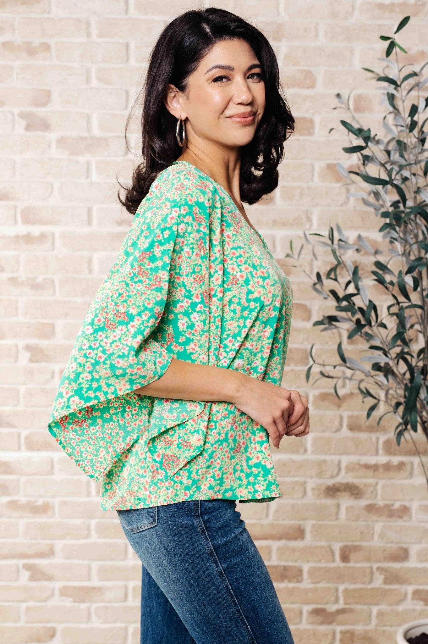 The Future's Open Wide V - Neck Batwing Top - Driftwood Boutique