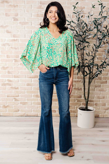 The Future's Open Wide V - Neck Batwing Top - Driftwood Boutique