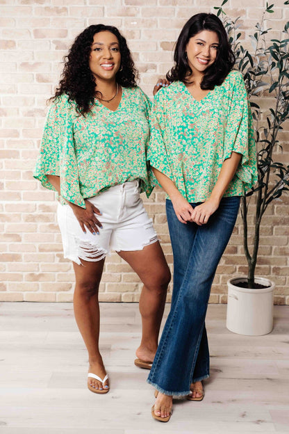 The Future's Open Wide V - Neck Batwing Top - Driftwood Boutique